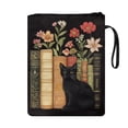 thumbnail image 2 of HELLHERO Cat Flowers 1 pc Book Sleeve Cover with Zipper Bible Carrying Case Bible Tote Bags with Waterproof for Books Lovers Book Carrying Case, 2 of 8