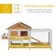thumbnail image 3 of CoSoTower 65" Wooden Rabbit Hutch, Pet Playpen with Openable Roof, Storage Box, for Rabbits and Small Animals, Yellow, 3 of 7