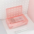 thumbnail image 3 of RXIRUCGD Double Layer Transparent Pencil Box Hard Plastic Pencil Case Crayon Pen Box Sketch Pencil Case Stacking Office Supplies Organizer Box, 3 of 5