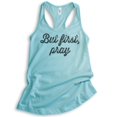 thumbnail image 1 of But First Pray Tank Top, Ladies Racerback Tank Top, Cute Religious Tank, Christian Tank, Cancun, Large, 1 of 3