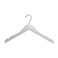 thumbnail image 2 of NAHANCO #20117 17" Low Gloss White Wooden Shirt Hangers (Pack of 100), 2 of 5
