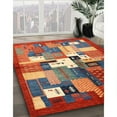 thumbnail image 2 of Ahgly Company Indoor Round Contemporary Red Abstract Area Rugs, 8' Round, 2 of 6