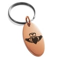 thumbnail image 1 of Stainless Steel Celtic Claddagh Unity Engraved Small Oval Charm Keychain Keyring, 1 of 1