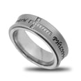 thumbnail image 2 of PHILIPPIANS 4:13 CHRIST MY STRENGTH Matte Finish Spinner Ring, Steel with CZ Cross, 2 of 3