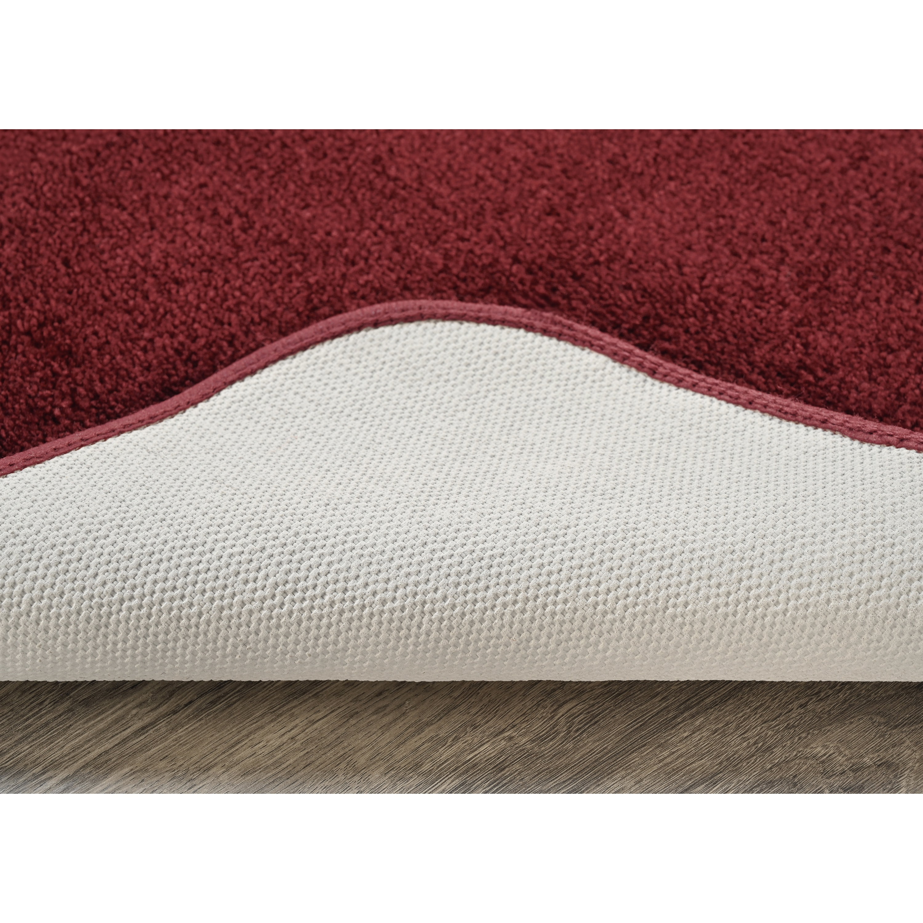 Garland Rug Traditional Washable Bath Rug Set, 3 Piece Set (21"x34" Bath Rug, Contour Rug, & Toilet Lid) Chili Red