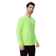 thumbnail image 3 of Zfeel Hi Vis Safety Long Sleeve T-Shirt, Dry Fit Lightweight 100% Polyester Workwear, Neon Green, M, 3 of 5