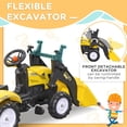 thumbnail image 3 of Aosom Kids Ride-On Excavator, Pedal Car Bulldozer, Move Forward/Back with Real Working Dirt Bucket, 6 Wheels, & Cargo Trailer, 3 of 5