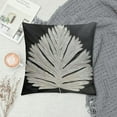 thumbnail image 2 of HENGT  Black White Leaves Throw Pillow Cover Square Cushion Case with Stitched Edge Luxury Modern Decorative Pillowcase for Couch Living Room Bedroom, 2 of 5