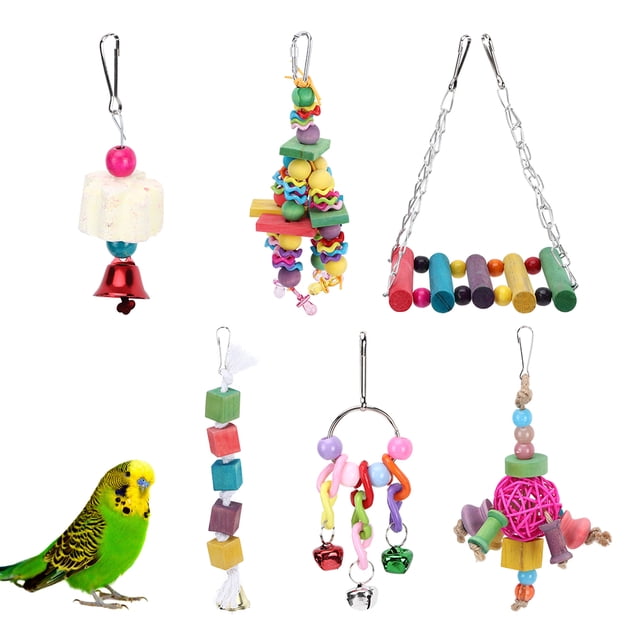 Juguete para loros NikouMX 6 piezas de loros colgantes colorido