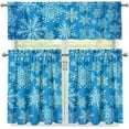 thumbnail image 2 of Snowflake Kitchen Curtains 3 Pcs Short Farmhouse Kitchen Curtains and Valances Set Bathroom Window Curtains, 2 of 5