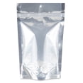 thumbnail image 2 of 100 pcs 6"x9.5" Mylar Clear/Silver Aluminum Foil Resealable Stand Up Bags Heat Seal Zipper Lock Reusable Storage Pouches for Zip Food Storage Lock Packaging with Tear Notches, 2 of 5