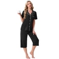thumbnail image 5 of MINTREUS Pajama Sets for Women Notch Knit Top and Capri Pants Pjs Soft Lounge Sets, 2 Piece, Sizes M-3X, 5 of 7