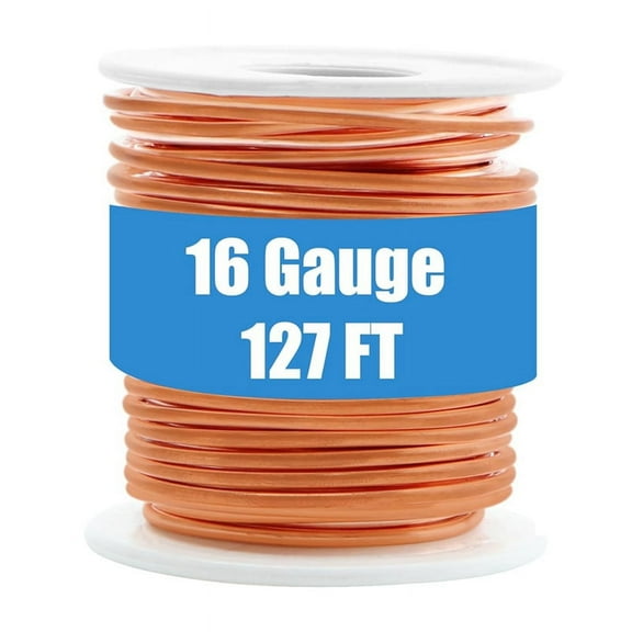 Copper Wire, 99.9% Soft Pure Bare Copper Wire for Gardening, Electroculture,16 Gauge/ 1.3 mm Diameter, 127 Feet,1 Pound