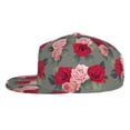 thumbnail image 3 of Daiia Rose Flowers print Flat Bill Hats Flat Brim Trucker Cap Baseball Cap Adjustable Classic Low Profile Hat Unconstructed Plain Cap, 3 of 9