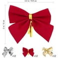 36 Pcs Christmas Tree Bows, Boriyuan 2 inch Mini Ribbon Bows Ornaments
