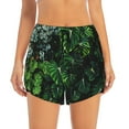 thumbnail image 2 of Xecao's Lush Foliage Green Plant for a double-layer running short for women, perfect for gym, tennis, and more, featuring a convenient pocket., 2 of 9