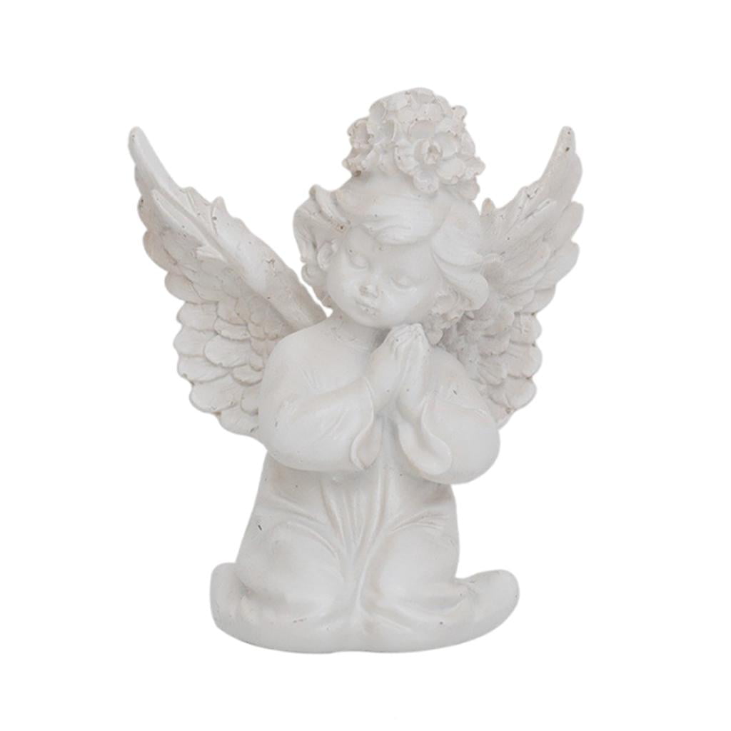 Cherub Sitting In Wings LED Light Ornament Angel Figurine Fairy Figure Memorial 