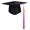 Black/Pink, variant on matte graduation cap with 2026 tassel, suitable for high school and bachelor