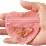 Uxgjfwu Heart Shaped Ziplock Bag, Small Sealed Pouch for Jewelry, Candy, and Gift, Party Favor Bag for Wedding, Celebration, and Special Occasion