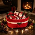thumbnail image 5 of Christmas Red Cherry Pattern Storage Basket,Decorative Organizer Bin with Handles for Toys,Clothes,Blankets and Home Storage 11.81*7.87*4.72IN, 5 of 7