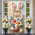 thumbnail image 6 of Bunny Design Easter Welcome Banner Colorful Eggs Bunny Backdrop Cute Chick Spring Flowers Easter Display for Easter Party Spring Gathering Photo Booth, 6 of 9