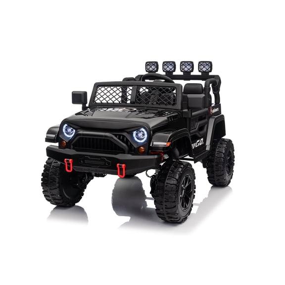 Ambifirner 24V Ride On Toys : 2 Seater Kids Electric Vehicle, Battery Powered Ride On Car w/Remote Control, Bluetooth, LED Lights, Suspension Spring Black