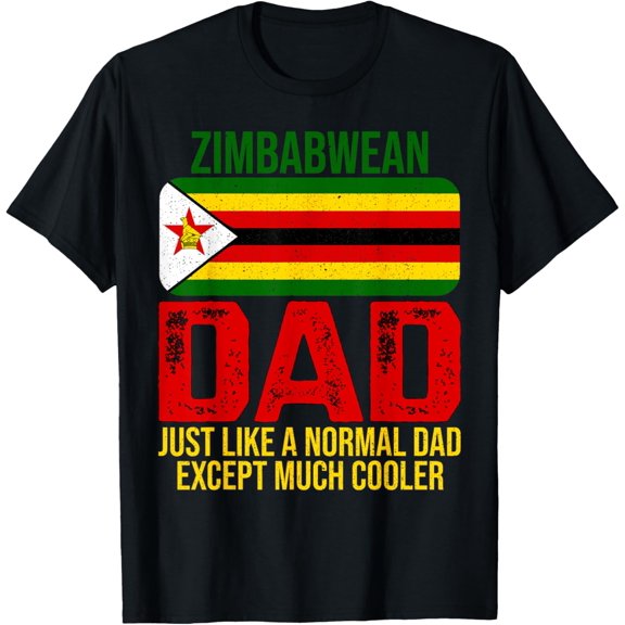Vintage Zimbabwean Dad Zimbabwe Flag For Father's Day T-Shirt