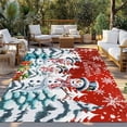 thumbnail image 2 of Red Christmas Outdoor Rug for Patio/Deck/Porch, Non-Slip Large Area Rug 3 x 5 Ft, Winter Snowman Xmas Pine Tree Snowflakes Indoor Outdoor Rugs Washable Area Rugs, Reversible Camping Rug Carpet Runner, 2 of 8