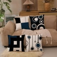 thumbnail image 2 of Set of 4 White Black Navy Blue Modern Abstract Geometric Throw Pillow Covers 18x18 Inches Decorative Cushion Pillow Cases Square Pillowcases for Bed Sofa, 2 of 6