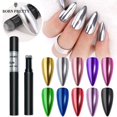 thumbnail image 2 of BORN PRETTY Mirror Nail Glitter Powder Silver Pink Nail Glitter Air Cushion Magic Pen Chrome Effect Metallic Color Decoration Gong Bohan LED, 2 of 2