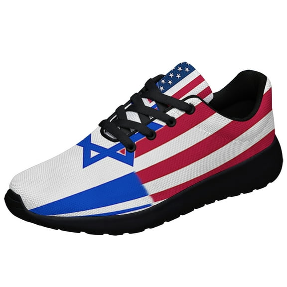 Israel United Sttes US Israel American flag Shoes Sneakers Black Size 3.5