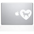 thumbnail image 1 of The Decal Guru Heart Golden Retriever MacBook Decal Vinyl Sticker - 13" MacBook Pro (2015 & Older) - White, 1 of 1