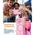 thumbnail image 3 of Magnetic Case for iPhone 16 Pro Max with Full Camera Protection [Compatible with Magsafe] [Translucent Matte] Protective Phone Case, Hot Pink,Pink, 3 of 5