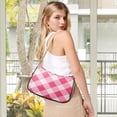 thumbnail image 6 of One Shoulder Chain Handbag 7.1x11x2.8in Women's Hobo Handbags Tote Handbags Shoulder Handbags Card Bag Cash Bag Key Bag Pink Check, 6 of 7