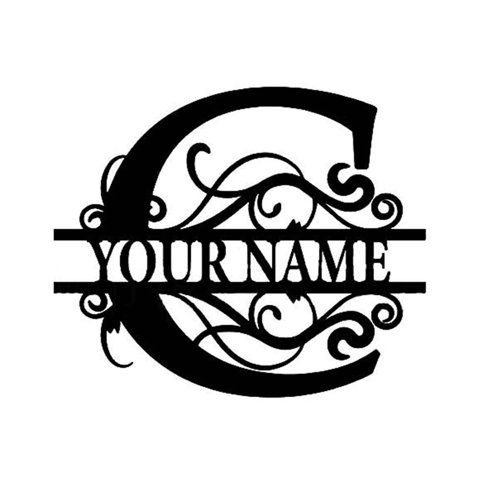 HYmarket Metal Family Name Sign 26 Letters, Weather Resistant, Door Wall Hanging Art Decor