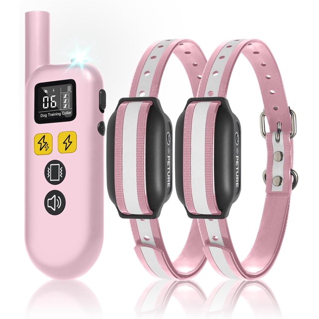 Dog Training Collar with Remote Ft in Dog Shock Collar with Beep Vibration Shock & Double Static Warnings IPX Bark Collar for All lbs Medium Large Dogs ( )