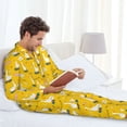 thumbnail image 6 of Daiia cartoon goose for Men's Long-Sleeved Pajama Set – Soft & Comfortable Sleepwear Button-Up Pajamas Cozy Lounge Wear-Medium, 6 of 7