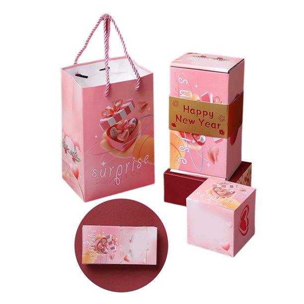 Ruifaya Caja de regalo con sobre rojo plegable sorpresa que rebota, regalos creativos de cumpleaños