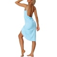 thumbnail image 3 of INSPIRE CHIC Women's Cover Ups Spaghetti Strap Backless Beach Seaside Sarongs Wrap Summer Dress S Light Blue, 3 of 6