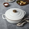 thumbnail image 2 of Denmark Tools for Cooks 3-Quart Stoneware Casserole Pan Baking Dish with Lid, White, 2 of 8