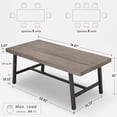 thumbnail image 2 of Dining Table for 6-8 People, 71" Large Wooden Rectangular Dinner Table, Farmhouse Dinette Table with Heavy Duty Metal Legs for Kitchen, Dining Room, 2 of 7
