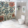thumbnail image 7 of JEUXUS Blue Cottage Rustic Farmhouse Bathroom Shower Curtain Set with Hooks White, 7 of 7