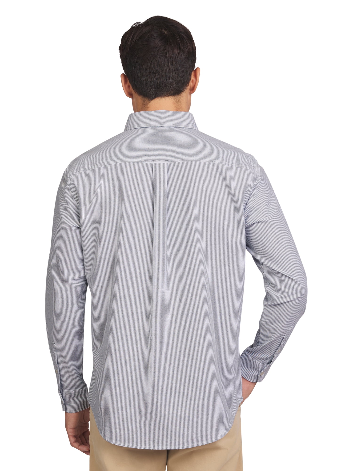 Chaps Men's & Big Men's Untucked Cotton Oxford Long Sleeve Button-Down Shirt, Sizes S-2XL
