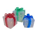 thumbnail image 1 of Cajas de regalo navideñas con iluminación LED y lazo, transparentes, para Navidad. Juego de tres colores 2, 1 of 9