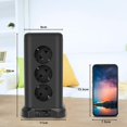 thumbnail image 4 of Cube Power Strip, Tower Power Strip con 12 tomacorrientes (4000W/16A) y 4 puertos USB, 16 en 1 Portable Travel USB Power Strip con interruptor, protección contra sobrecarga, cable de 2 m para oficina Kuyhfg Bienvenido a Kuyhfg, 4 of 5