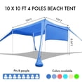 thumbnail image 4 of Carpa con dosel de playa EasierHike, 3 x 3 m, UPF50+, resistente al viento y al agua, 4 of 6