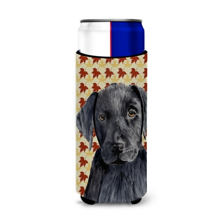 

Caroline s Treasures SC9204MUK Labrador Black Fall Leaves Portrait Ultra Hugger for slim cans Slim Can multicolor