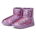 thumbnail image 2 of Kushyshoo Girls Snow Boot Light Purple Sparkle Sequins Winter Boots Lightweight for Big Kids Size 2, 2 of 7