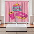 thumbnail image 2 of Ambesonne Anime Kitchen Curtains, Kawaii Donut Coffee, 55"x39", Multicolor, 2 of 3