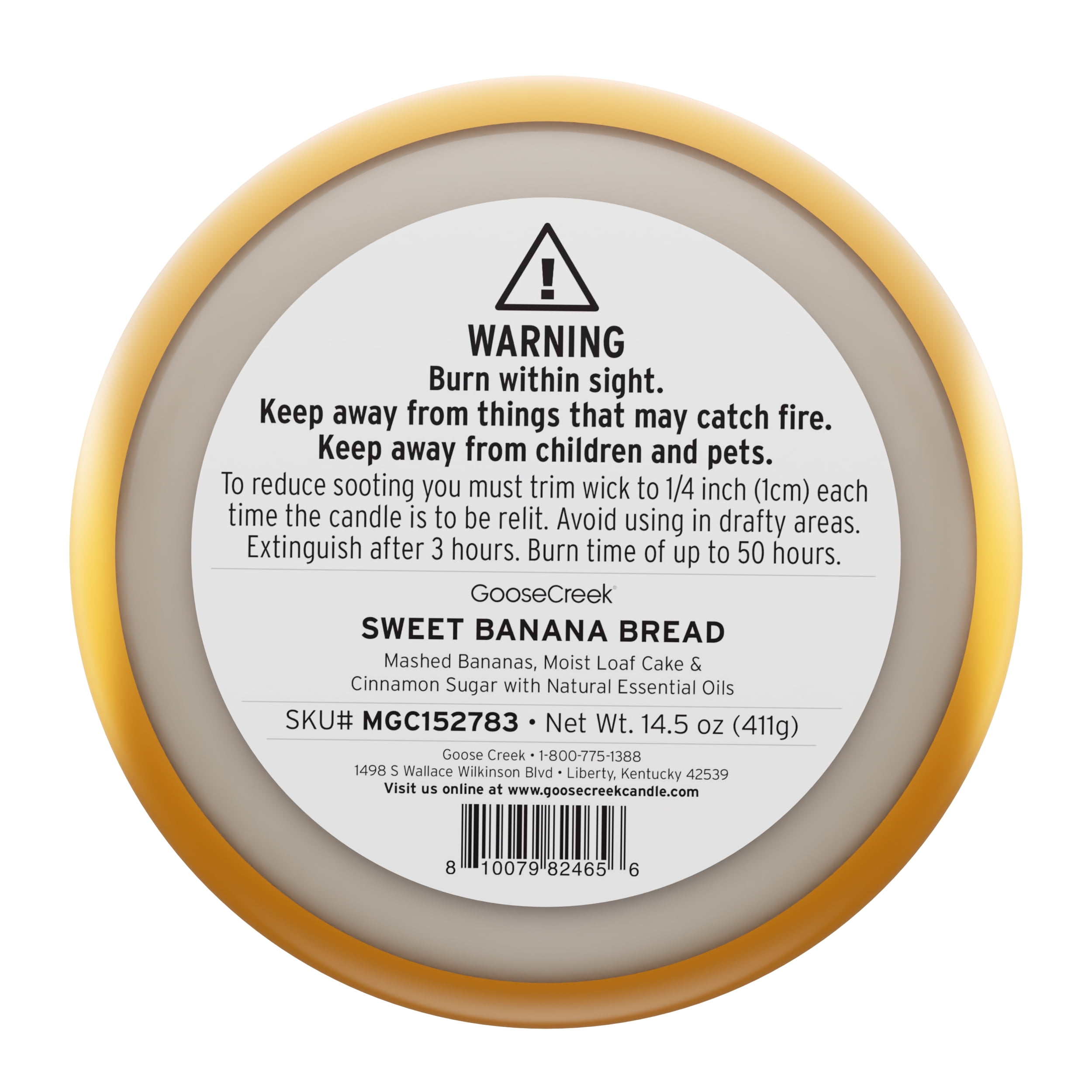 Goose Creek 3-Wick Sweet Banana Bread Scented Jar Candle, 14.5oz.